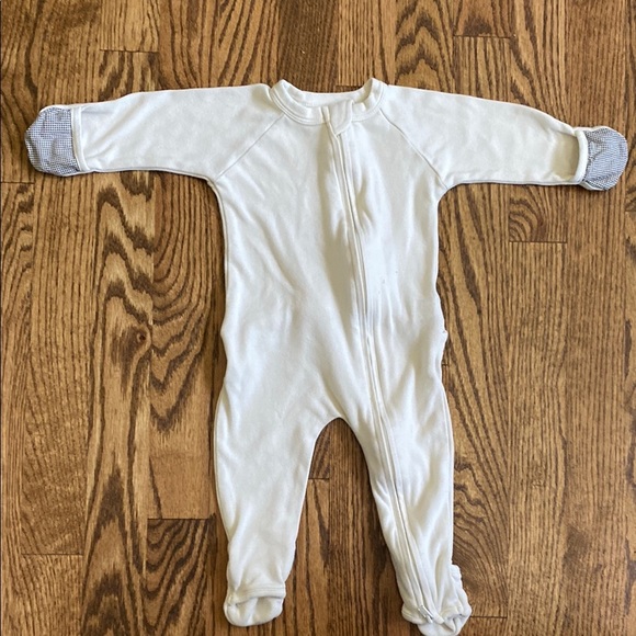 Cream Goumi viscose made from bamboo and organic cotton sleep&play footie, 3-6M - Picture 1 of 16